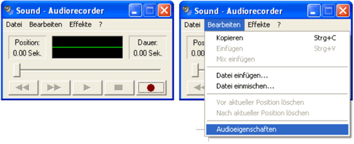 Audioeigenschaften